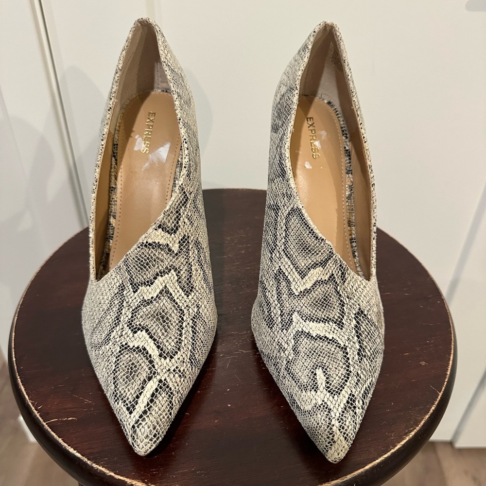 Express Snakeskin Heels